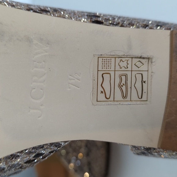 J. Crew Audrey Glitter Snakeskin Pattern Flats - Picture 12 of 12